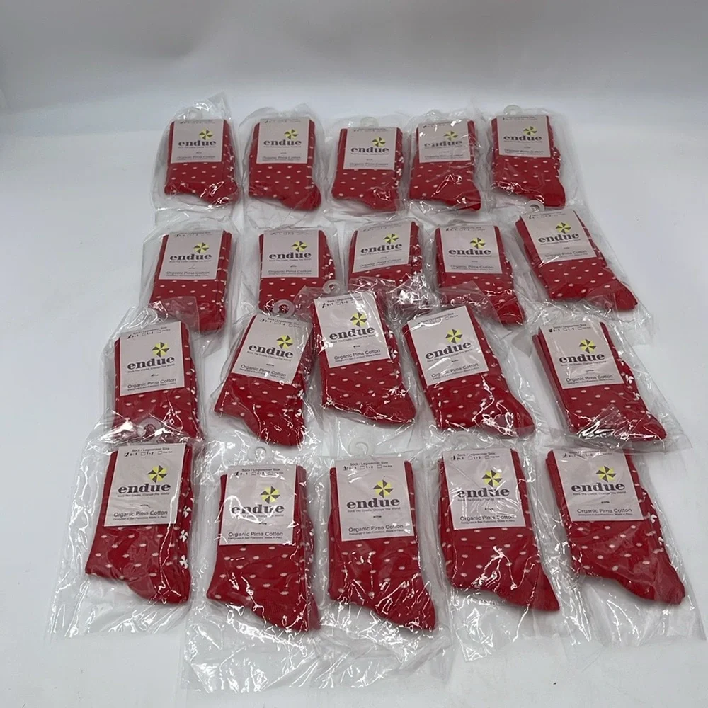 20 Pcs Endue Organic Pima Cotton Red Newborn Socks